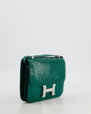 *HOT* Hermès Constance 18 Bag in Vert Bosphore Crocodile Porosus with Palladium Hardware