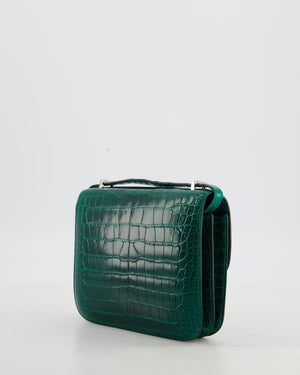 *HOT* Hermès Constance 18 Bag in Vert Bosphore Crocodile Porosus with Palladium Hardware