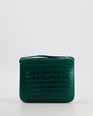 *HOT* Hermès Constance 18 Bag in Vert Bosphore Crocodile Porosus with Palladium Hardware