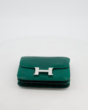 *HOT* Hermès Constance 18 Bag in Vert Bosphore Crocodile Porosus with Palladium Hardware