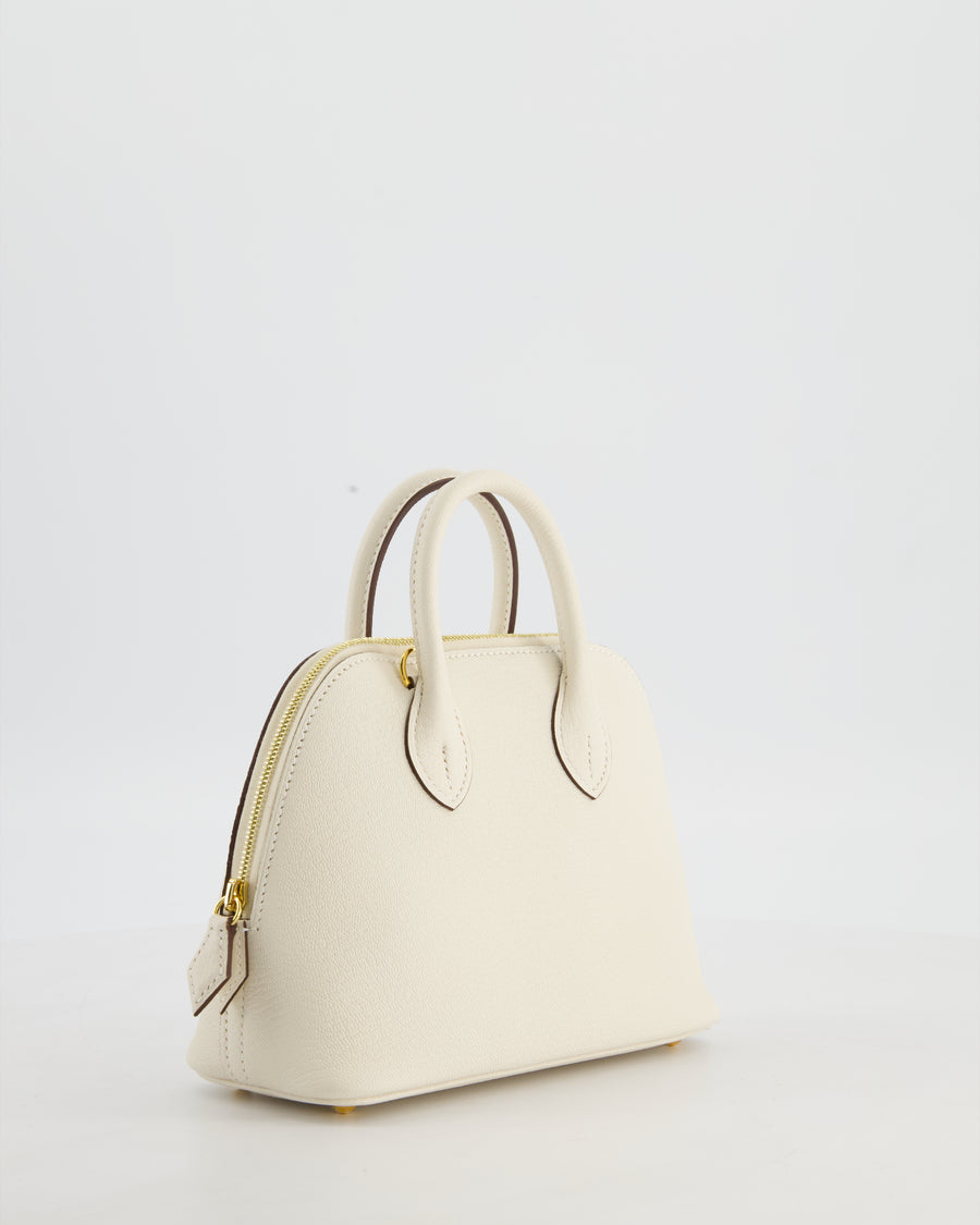 Hermès Mini Bolide in Nata Chevre Mysore Leather with Gold Hardware