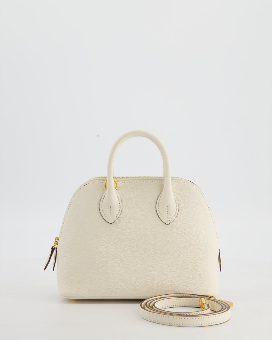 Hermès Mini Bolide in Nata Chevre Mysore Leather with Gold Hardware