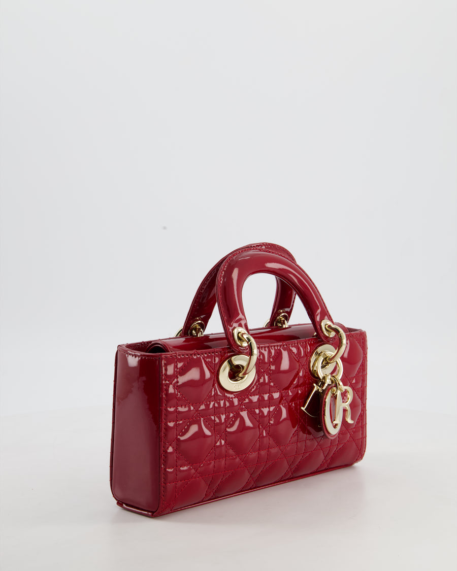 Christian Dior Small D-Joy in Cherry Patent Leather with Gold Hardware