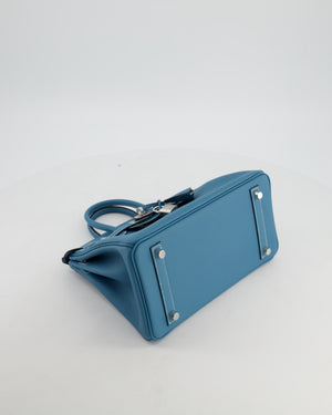 Hermès Birkin 25 Retourne Bag in Bleu Jean Swift Leather with Palladium Hardware