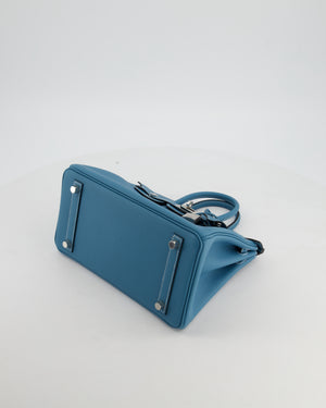 Hermès Birkin 25 Retourne Bag in Bleu Jean Swift Leather with Palladium Hardware