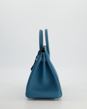 Hermès Birkin 25 Retourne Bag in Bleu Jean Swift Leather with Palladium Hardware