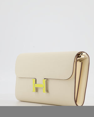 Hermès Constance To Go Bag in Nata Epsom Leather with Jaune Citron Enamel Hardware