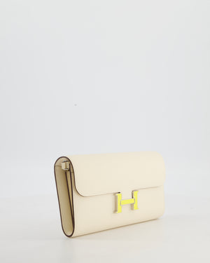 Hermès Constance To Go Bag in Nata Epsom Leather with Jaune Citron Enamel Hardware