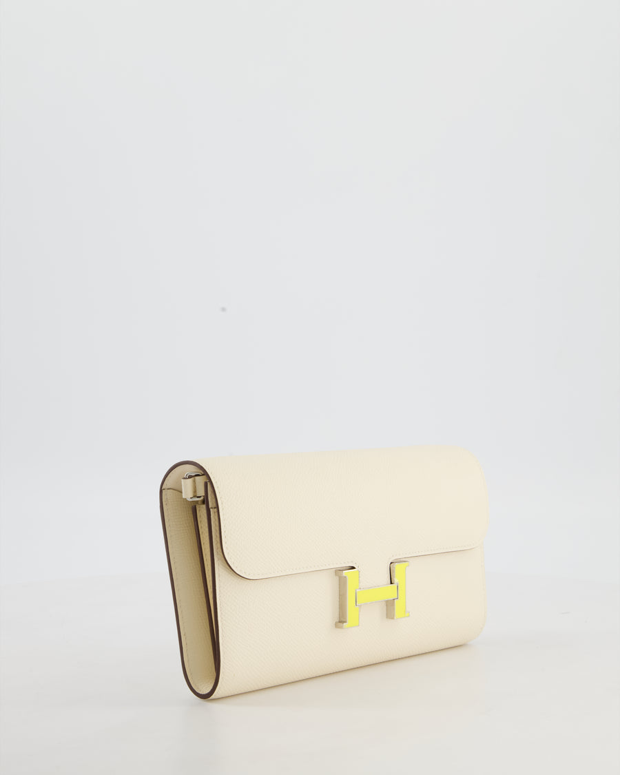 Hermès Constance To Go Bag in Nata Epsom Leather with Jaune Citron Enamel Hardware