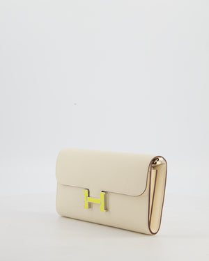 Hermès Constance To Go Bag in Nata Epsom Leather with Jaune Citron Enamel Hardware