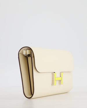 Hermès Constance To Go Bag in Nata Epsom Leather with Jaune Citron Enamel Hardware