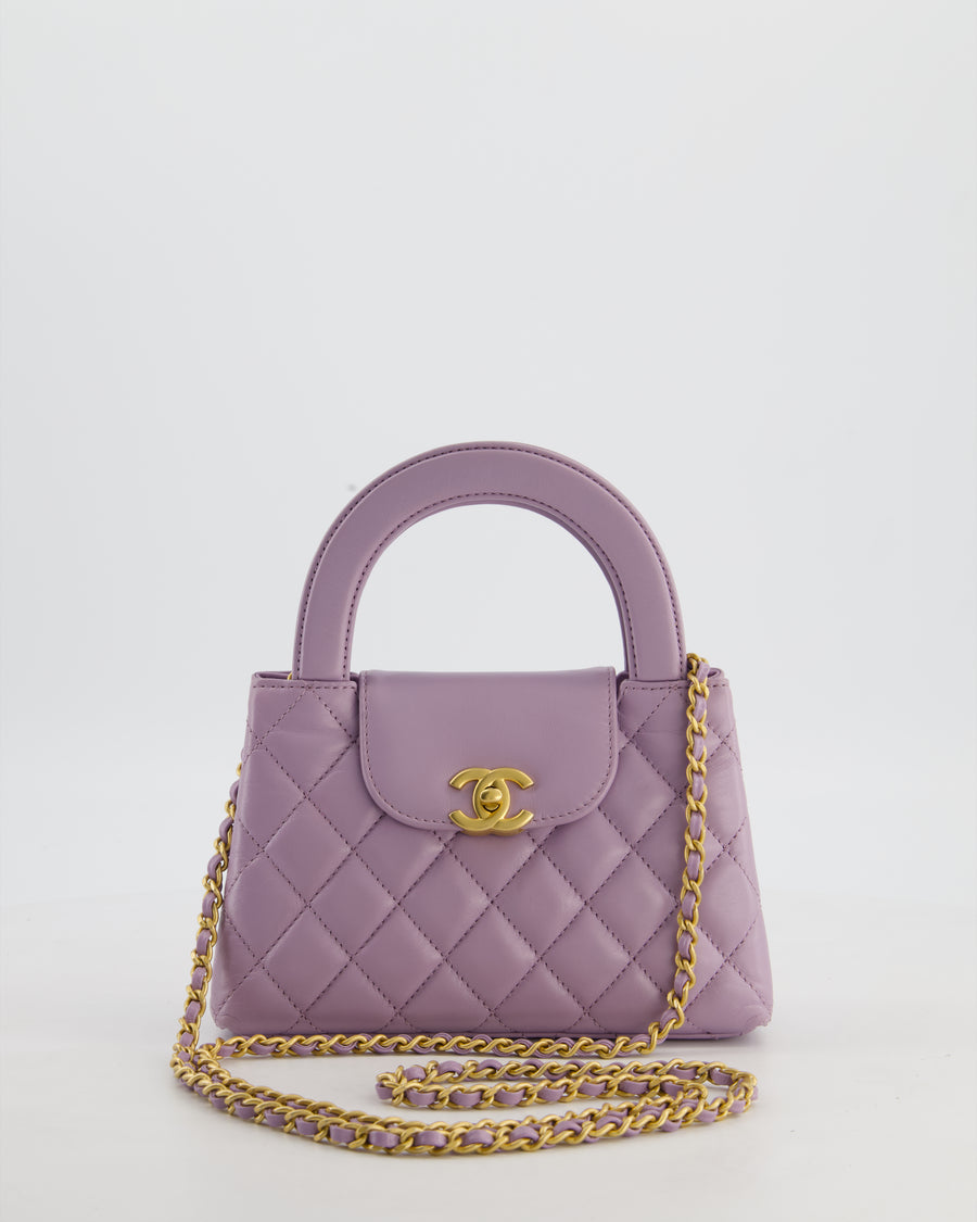 *HOT COLOUR* Chanel Lilac Small Mini Kelly Shopping Bag in Calfskin Leather with Brushed Gold Hardware