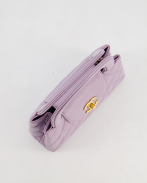 *HOT COLOUR* Chanel Lilac Small Mini Kelly Shopping Bag in Calfskin Leather with Brushed Gold Hardware