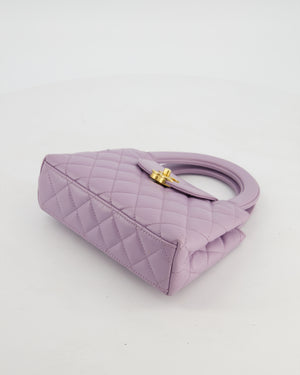 *HOT COLOUR* Chanel Lilac Small Mini Kelly Shopping Bag in Calfskin Leather with Brushed Gold Hardware