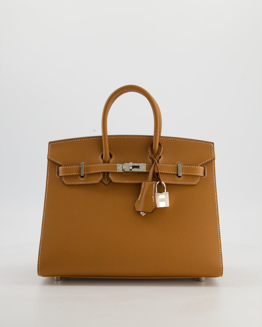 *RARE* Hermès Birkin 25 Sellier Bag in Gold Epsom Leather with Palladium Hardware