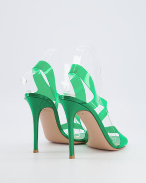 Gianvito Rossi Green PVC Metropolis Heeled Sandals Size EU 38.5 RRP £695