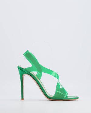Gianvito Rossi Green PVC Metropolis Heeled Sandals Size EU 38.5 RRP £695