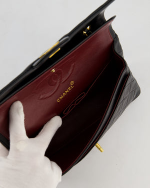 Chanel Black Vintage Medium Classic Double Flap Bag in Lambskin Leather with Gold Hardware