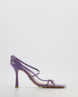 Bottega Veneta Purple Heels Sandals Shoes with Square Toes EU 37.5