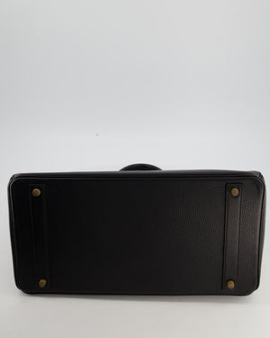 *RARE* Hermès Birkin 40 Retourne Bag in Black Ardennes Leather with Gold Hardware