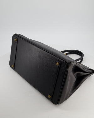 *RARE* Hermès Birkin 40 Retourne Bag in Black Ardennes Leather with Gold Hardware
