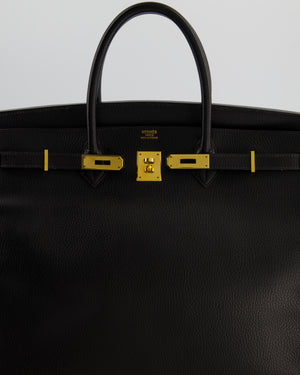 *RARE* Hermès Birkin 40 Retourne Bag in Black Ardennes Leather with Gold Hardware