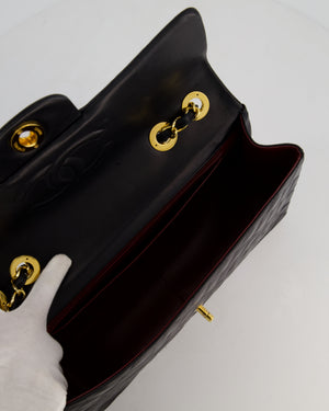 *STUNNING CONDITION* Chanel Vintage Black XL Jumbo Single Classic Flap Bag in Lambskin Leather with 24K Gold Hardware