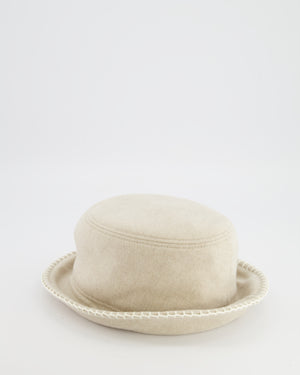 Hermès Corde, Ecru Wool and Cashmere Harper Point Avalon Bucket Hat Size 57 RRP £760