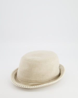 Hermès Corde, Ecru Wool and Cashmere Harper Point Avalon Bucket Hat Size 57 RRP £760