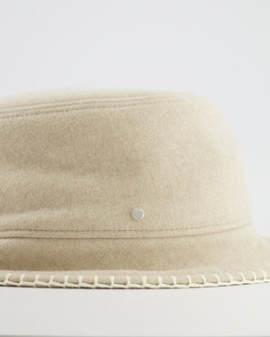 Hermès Corde, Ecru Wool and Cashmere Harper Point Avalon Bucket Hat Size 57 RRP £760