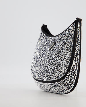 Prada Black Cleo Small Bag with in Satin with Rhinestone Details RRP £2,000