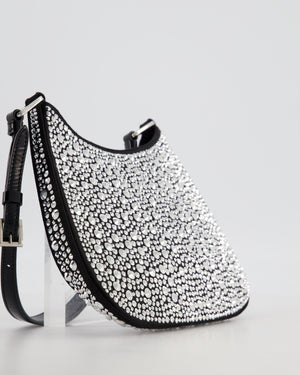 Prada Black Cleo Small Bag with in Satin with Rhinestone Details RRP £2,000