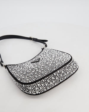 Prada Black Cleo Small Bag with in Satin with Rhinestone Details RRP £2,000
