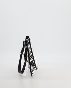 Prada Black Cleo Small Bag with in Satin with Rhinestone Details RRP £2,000