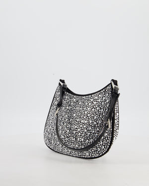 Prada Black Cleo Small Bag with in Satin with Rhinestone Details RRP £2,000