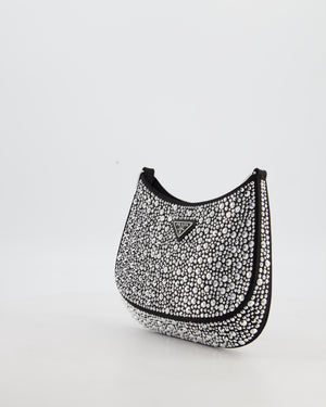 Prada Black Cleo Small Bag with in Satin with Rhinestone Details RRP £2,000