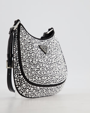 Prada Black Cleo Small Bag with in Satin with Rhinestone Details RRP £2,000