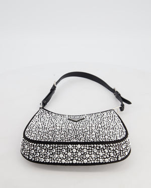 Prada Black Cleo Small Bag with in Satin with Rhinestone Details RRP £2,000