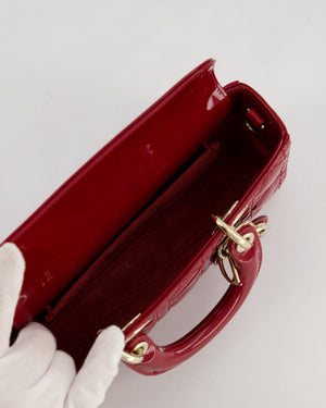Christian Dior Small D-Joy in Cherry Patent Leather with Gold Hardware