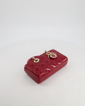 Christian Dior Small D-Joy in Cherry Patent Leather with Gold Hardware