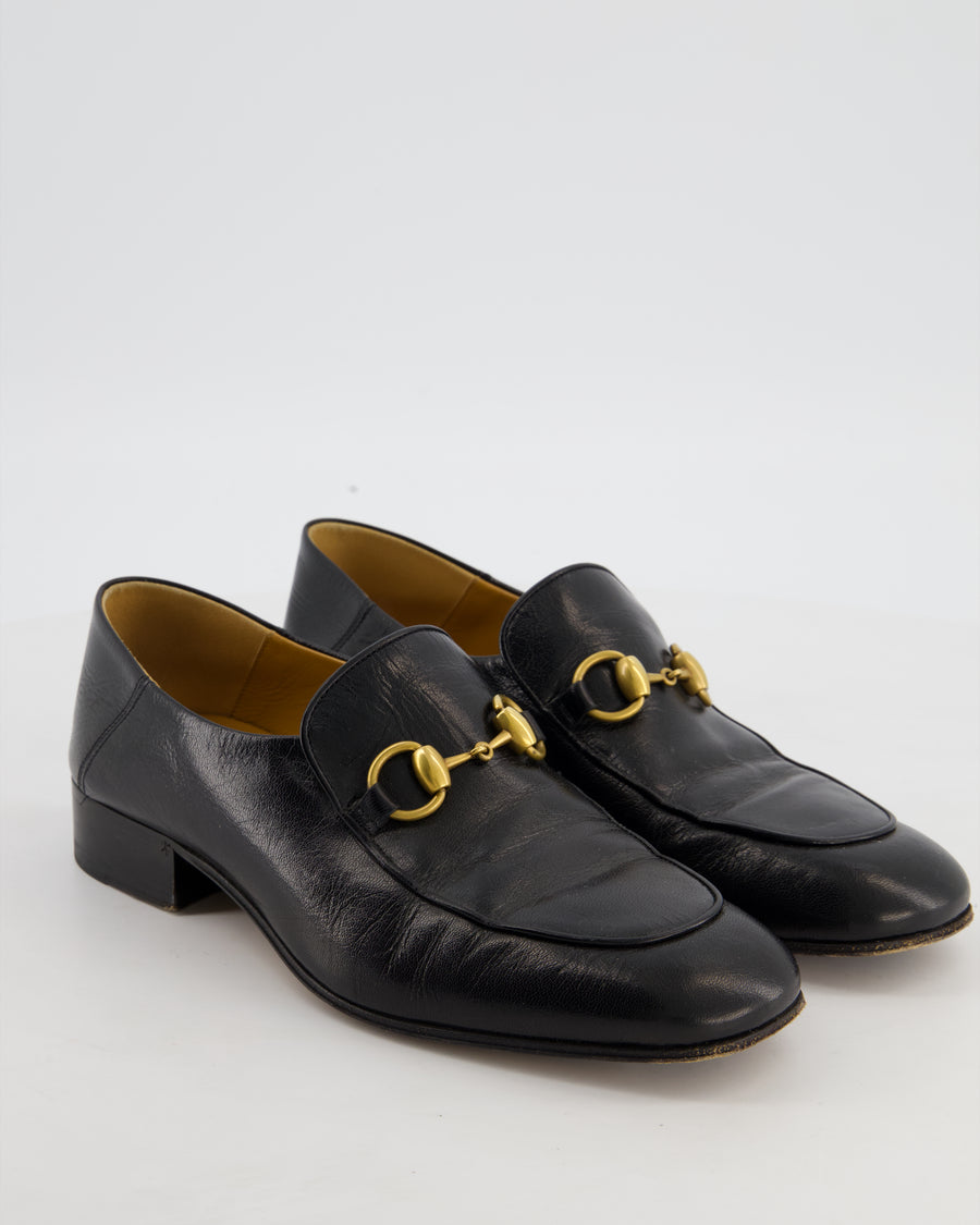 Gucci Black Jordaan Horsebit Loafers Size EU 38