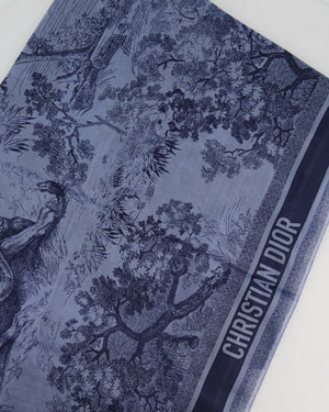 Christian Dior Silk Toile De Jouy Sauvage Square Scarf with Animal Print Detail