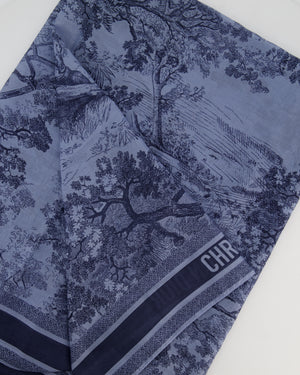 Christian Dior Silk Toile De Jouy Sauvage Square Scarf with Animal Print Detail