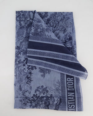 Christian Dior Silk Toile De Jouy Sauvage Square Scarf with Animal Print Detail