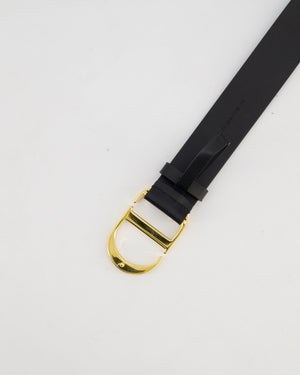 Christian Dior 30 Montaigne Belt in Black Calfskin Leather with Gold CD Logo Buckle