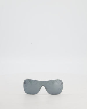 Chanel Shield Style Mirrored Sunglasses with CC Logo