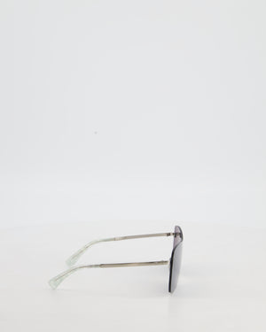 Chanel Shield Style Mirrored Sunglasses with CC Logo