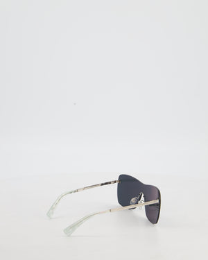 Chanel Shield Style Mirrored Sunglasses with CC Logo