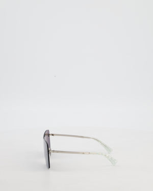 Chanel Shield Style Mirrored Sunglasses with CC Logo