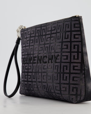 Givenchy Black and Grey 4G Embroidered Tie and Dye Canvas Travel Pouch with Wrist Strap RRP £495